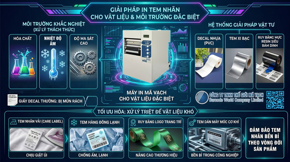 Máy in mã vạch cho môi trường khắc nghiệt và vật liệu đặc biệt bền bỉ Máy in mã vạch cho môi trường khắc nghiệt và vật liệu đặc biệt bền bỉ