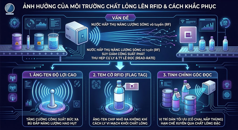 Giải pháp tem cờ RFID cho môi trường chứa dung dịch lỏng Giải pháp tem cờ RFID cho môi trường chứa dung dịch lỏng