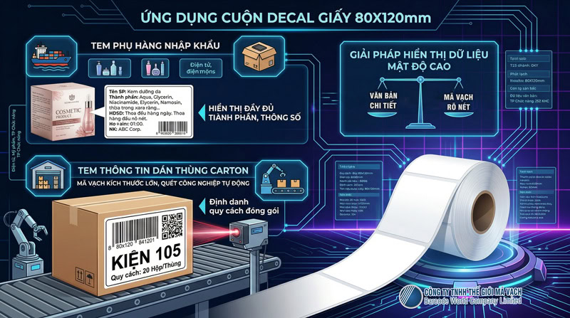 Decal giấy 80x120mmx1 cho ứng dụng hiển thị mật độ cao Decal giấy 80x120mmx1 cho ứng dụng hiển thị mật độ cao