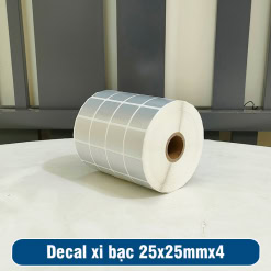Decal xi bạc 25x25mmx4 chịu nhiệt chống xước