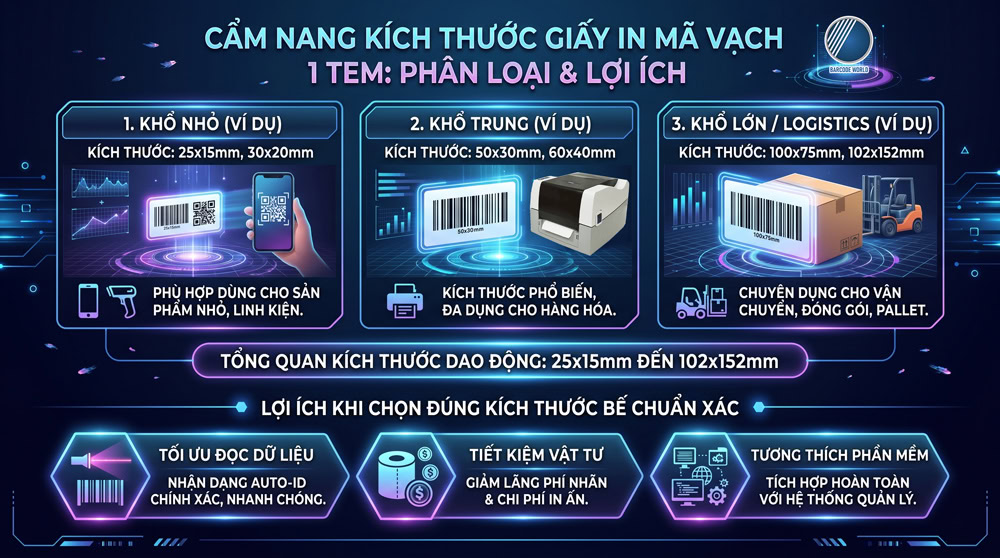 Phân loại giấy in mã vạch 1 tem và lợi ích sử dụng Phân loại giấy in mã vạch 1 tem và lợi ích sử dụng
