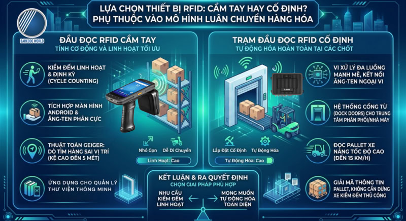 Lựa chọn đầu đọc RFID cầm tay và đầu đọc RFID cố định Lựa chọn đầu đọc RFID cầm tay và đầu đọc RFID cố định