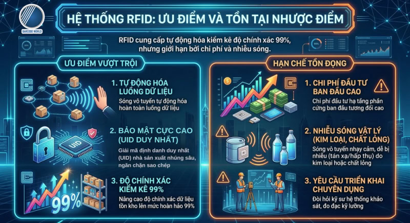 Ưu và nhược điểm của hệ thống RFID hiện đại Ưu và nhược điểm của hệ thống RFID hiện đại