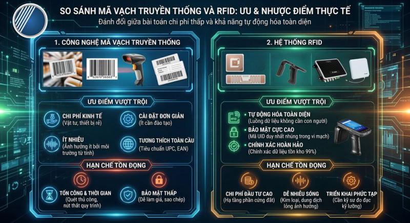 Ưu và nhược điểm thực tế của công nghệ mã vạch và hệ thống RFID Ưu và nhược điểm thực tế của công nghệ mã vạch và hệ thống RFID
