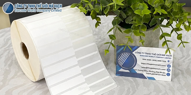 Tem trang sức 56x12mm đuôi 40mm chất liệu PVC bền Tem trang sức 56x12mm đuôi 40mm chất liệu PVC bền
