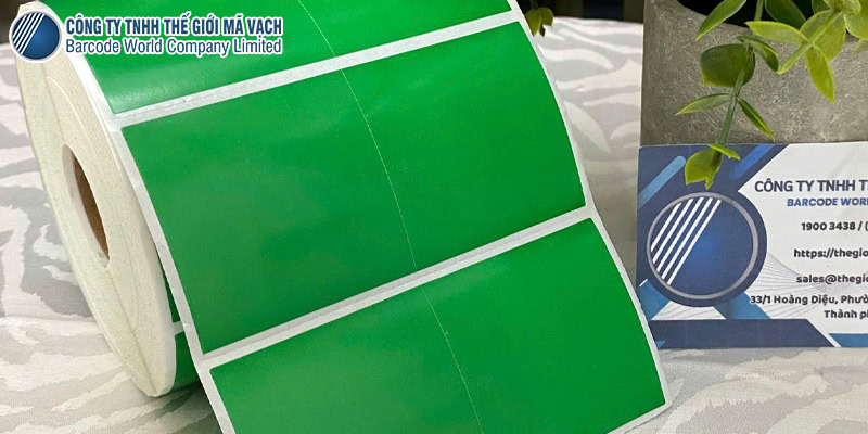 Cuộn decal giấy 50x50mmx2 màu xanh lá nổi bật Cuộn decal giấy 50x50mmx2 màu xanh lá nổi bật
