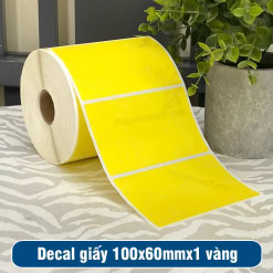 Decal giấy vàng 100c60mm 1 tem 1 hàng
