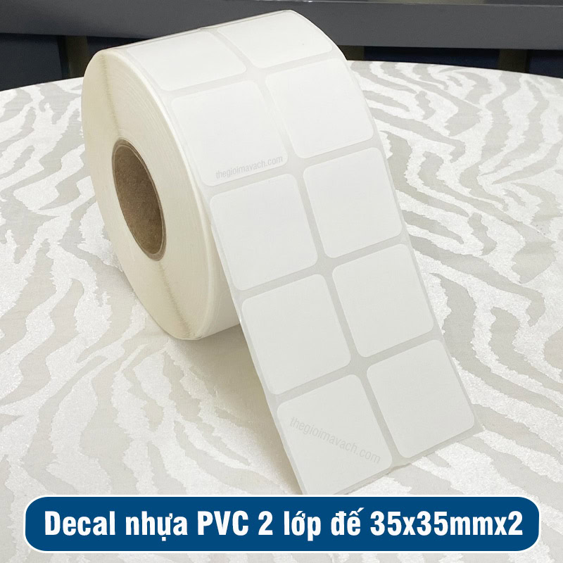 Decal nhựa PVC 2 lớp đế 35x35mmx2