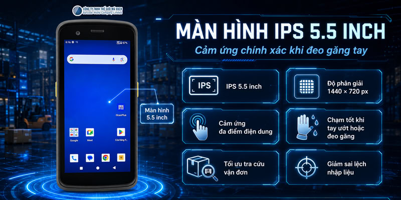 Máy kiểm kho PDA iData T1 Pro màn hình cảm ứng 5.5inch Máy kiểm kho PDA iData T1 Pro màn hình cảm ứng 5.5inch
