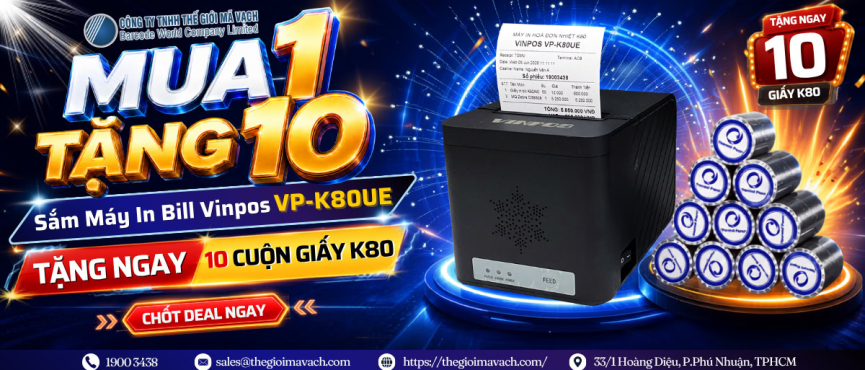 Banner Mua 1 máy in bill Vinpos VP-K880UE tặng 10 cuộn giấy in bill K80 phi 45