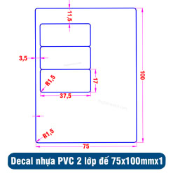 Thông số cuộn Decal nhựa PVC 2 lớp đế 75x100mmx1