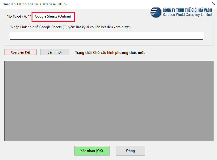 Chuyển phương thức kết nối vào BAWOCO Design sang Google Sheets Chuyển phương thức kết nối vào BAWOCO Design sang Google Sheets