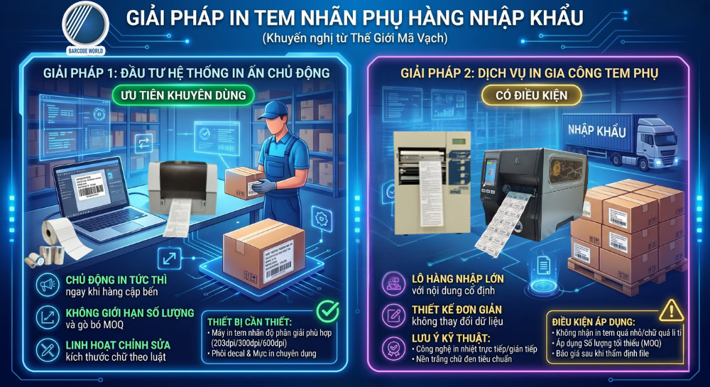 Giải pháp in tem nhãn phụ hàng nhập khẩu Giải pháp in tem nhãn phụ hàng nhập khẩu