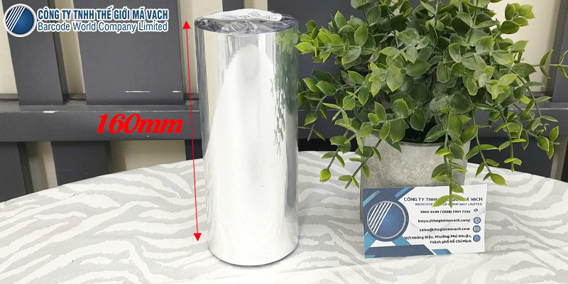 Mực in mã vạch wax resin xanh dương 160mmx300m độ bám cao Mực in mã vạch wax resin xanh dương 160mmx300m độ bám cao