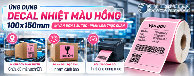 Ứng dụng cuộn decal nhiệt màu hồng 100x150mm Ứng dụng cuộn decal nhiệt màu hồng 100x150mm