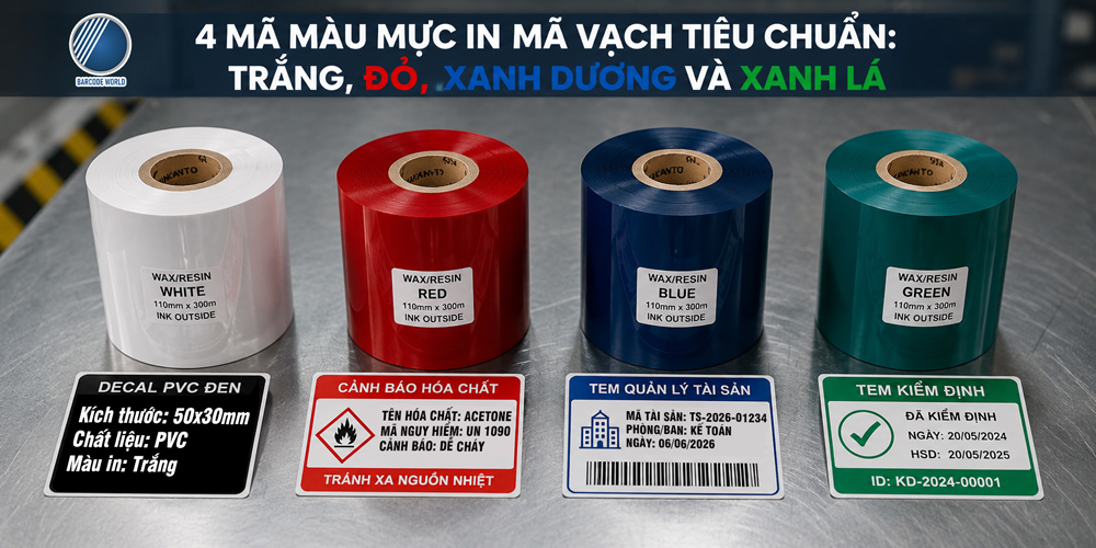 4 mã màu ribbon mực in mã vạch tiêu chuẩn 4 mã màu ribbon mực in mã vạch tiêu chuẩn