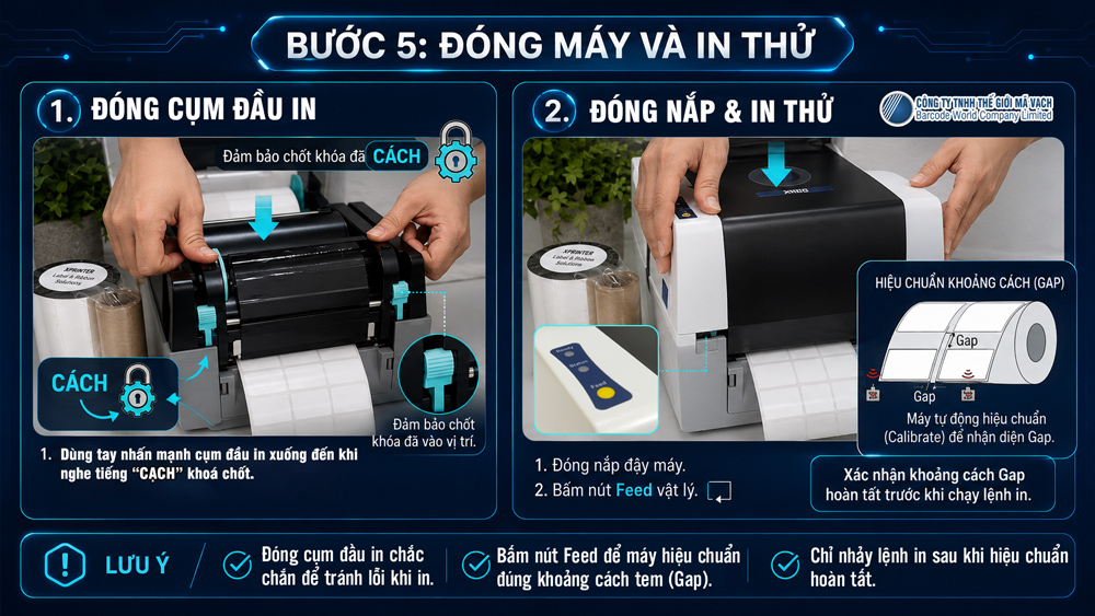 Bước 5: Đóng máy và in thử sau khi thay mực Bước 5: Đóng máy và in thử sau khi thay mực