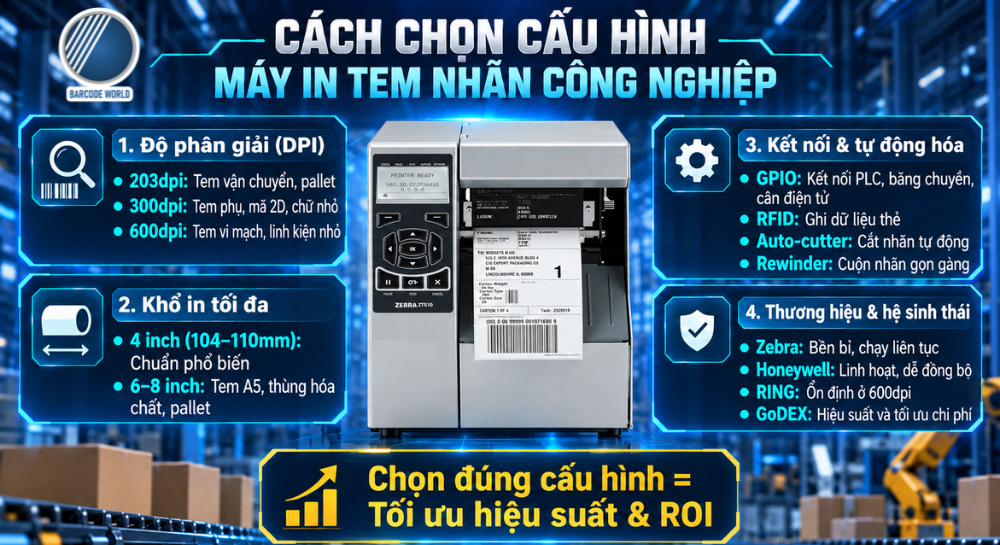 Cách chọn đúng cấu hình máy in tem nhãn công nghiệp cho nhà máy Cách chọn đúng cấu hình máy in tem nhãn công nghiệp cho nhà máy
