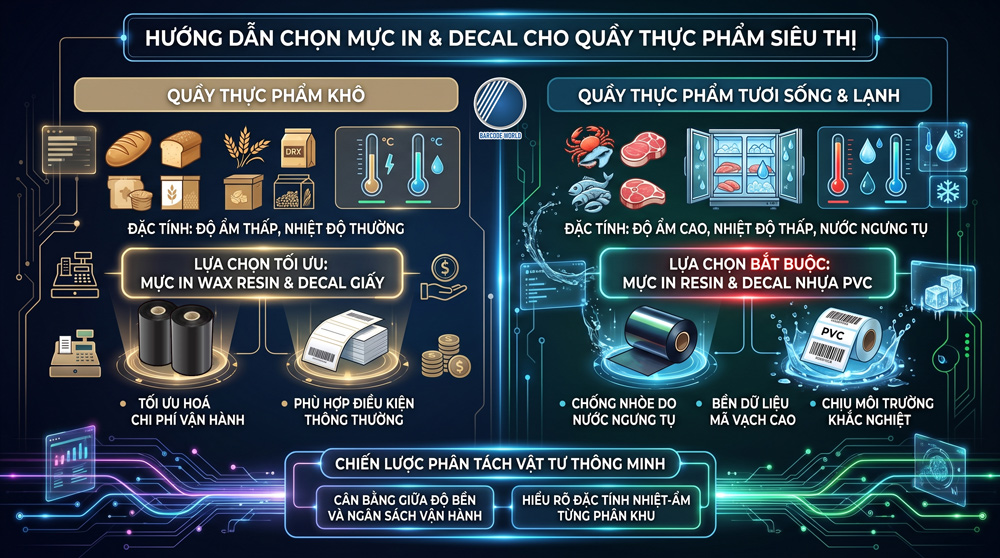 Chọn mực in mã vạch cho quầy thực phẩm tại siêu thị Chọn mực in mã vạch cho quầy thực phẩm tại siêu thị