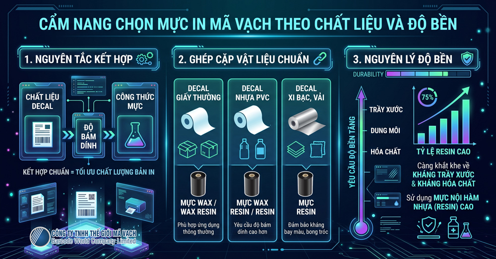 Chọn mực in mã vạch theo chất liệu decal Chọn mực in mã vạch theo chất liệu decal
