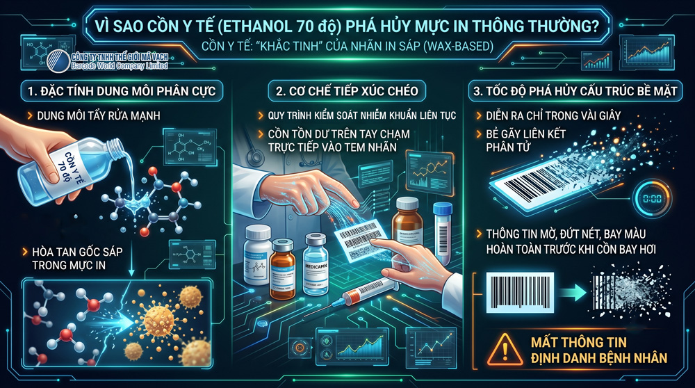 Cồn y tế lại là "khắc tinh" của mực in thông thường Cồn y tế lại là "khắc tinh" của mực in thông thường