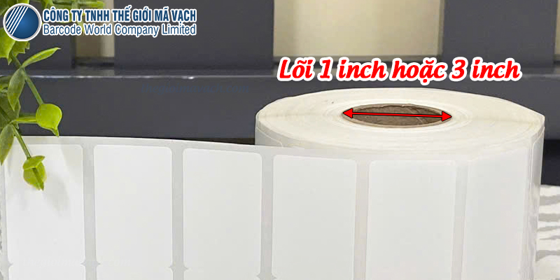 Cuộn decal giấy keo remove 35x22mm lõi 1 inch hoặc 3 inch Cuộn decal giấy keo remove 35x22mm lõi 1 inch hoặc 3 inch