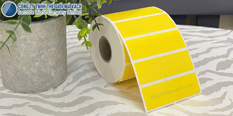 Cuộn decal giấy màu vàng keo remove 35x22mmx2 giải pháp đánh dấu không lưu keo Cuộn decal giấy màu vàng keo remove 35x22mmx2 giải pháp đánh dấu không lưu keo