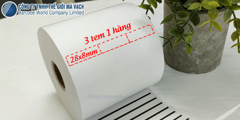 Cuộn decal tem vỡ 28x8mm bế 3 tem 1 hàng Cuộn decal tem vỡ 28x8mm bế 3 tem 1 hàng
