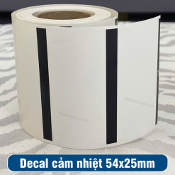 Decal cảm nhiệt 54x25mm cuộn 8m
