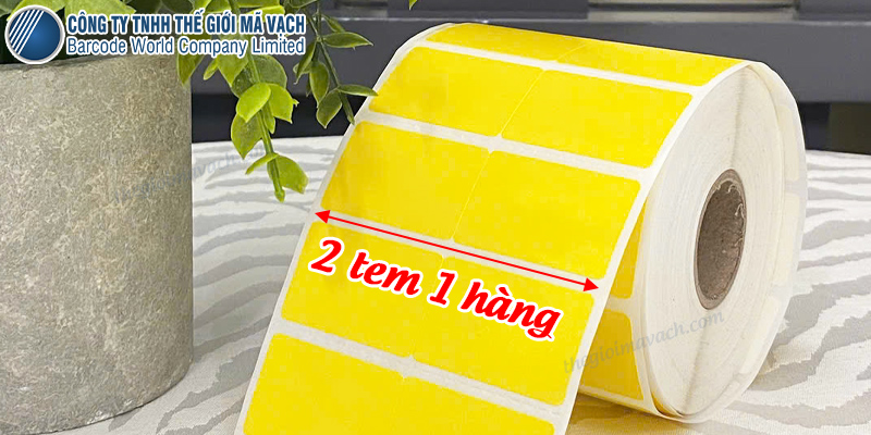 Decal giấy keo remove 35x22mm vàng bế 2 tem 1 hàng Decal giấy keo remove 35x22mm vàng bế 2 tem 1 hàng