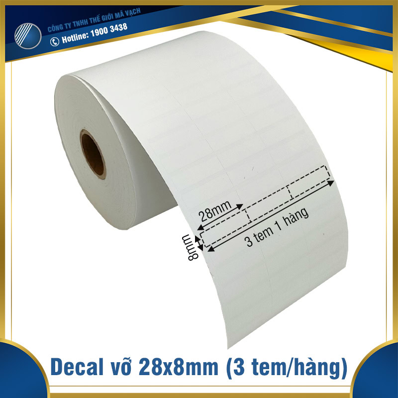 Decal vỡ 28x8mm loại 3 tem 1 hàng