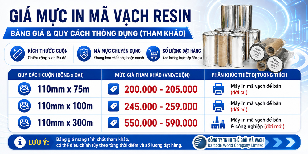 Giá mực in mã vạch Resin Giá mực in mã vạch Resin
