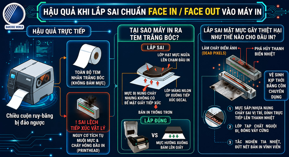 Hậu quả khi lắp sai hướng cuộn mực in mã vạch Hậu quả khi lắp sai hướng cuộn mực in mã vạch