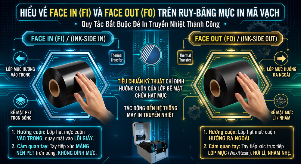 Mực in mã vạch Face In và Face Out Mực in mã vạch Face In và Face Out