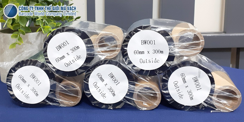Mua mực in mã vạch wax 60mmx300m đen chất lượng Mua mực in mã vạch wax 60mmx300m đen chất lượng
