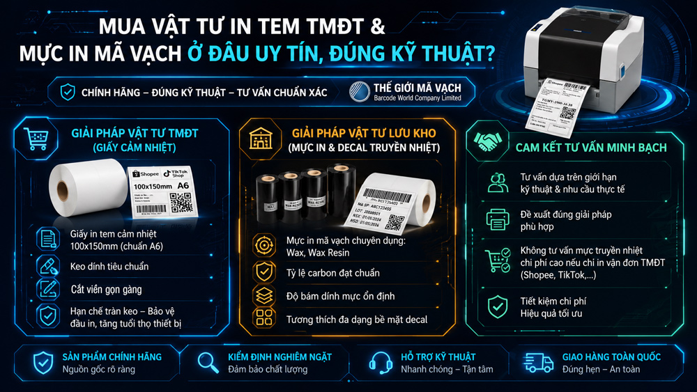 Mua vật tư in tem TMĐT và mực in mã vạch uy tín, đúng kỹ thuật Mua vật tư in tem TMĐT và mực in mã vạch uy tín, đúng kỹ thuật