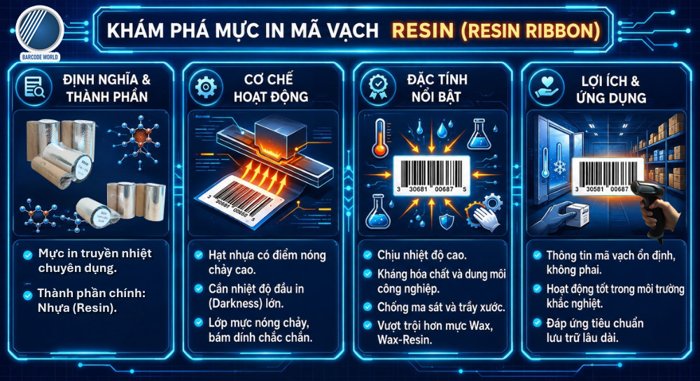 Mực in mã vạch Resin (Resin Ribbon) là gì? Mực in mã vạch Resin (Resin Ribbon) là gì?