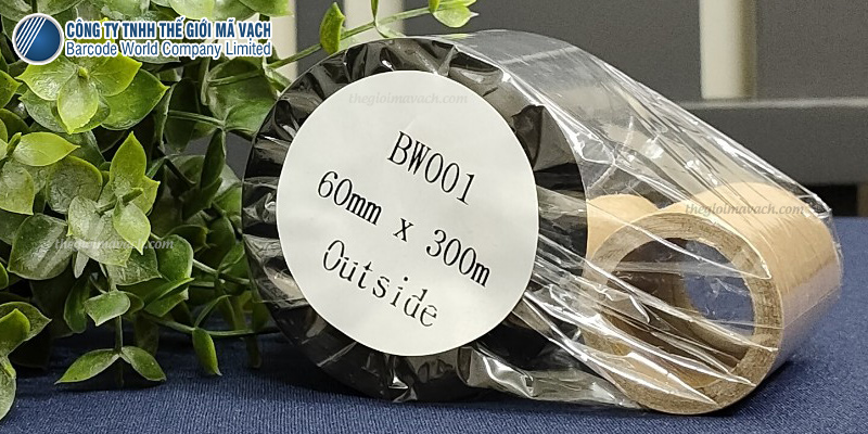 Mực in mã vạch wax 60mmx300m cấu tạo tỷ lệ sáp cao Mực in mã vạch wax 60mmx300m cấu tạo tỷ lệ sáp cao