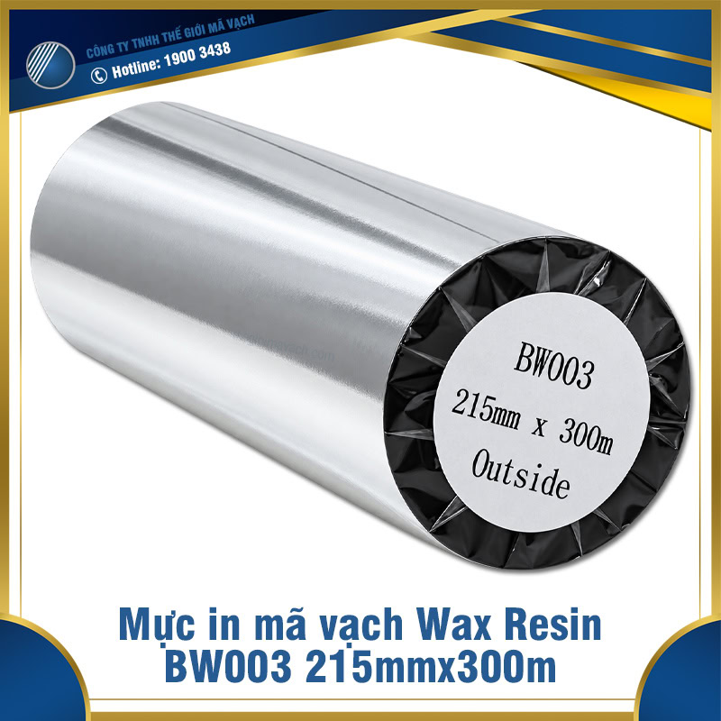 Mực in mã vạch wax resin BW003 215mmx300m