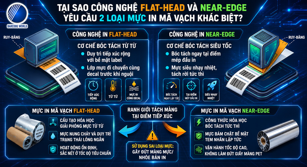 Nguyên lý hoạt động mực in Near Edge và Flat Head Nguyên lý hoạt động mực in Near Edge và Flat Head