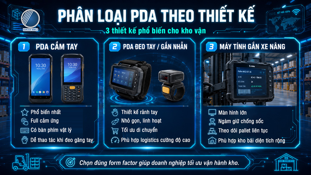Phân loại máy kiểm kho PDA theo thiết kế Phân loại máy kiểm kho PDA theo thiết kế