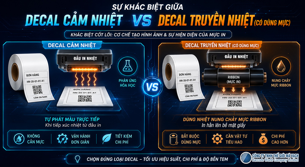 Sự khác biệt giữa decal cảm nhiệt và decal truyền nhiệt (có dùng mực) Sự khác biệt giữa decal cảm nhiệt và decal truyền nhiệt (có dùng mực)