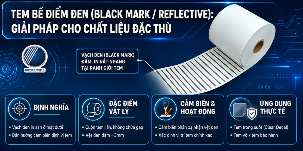 Chuẩn bế tem điểm đen Black Mark dành cho chất liệu đặc thù Chuẩn bế tem điểm đen Black Mark dành cho chất liệu đặc thù