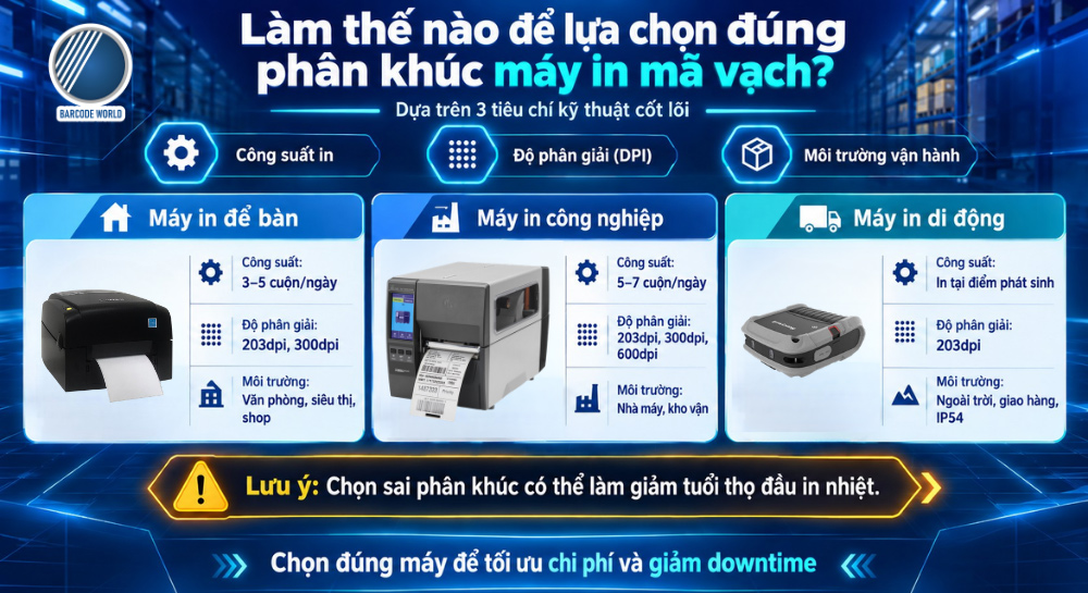 Tiêu chí lựa chọn đúng phân khúc máy in mã vạch in tem nhãn