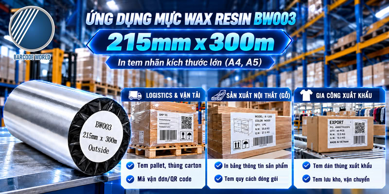 Ứng dụng của mực Wax Resin BW003 215mmx300m Ứng dụng của mực Wax Resin BW003 215mmx300m