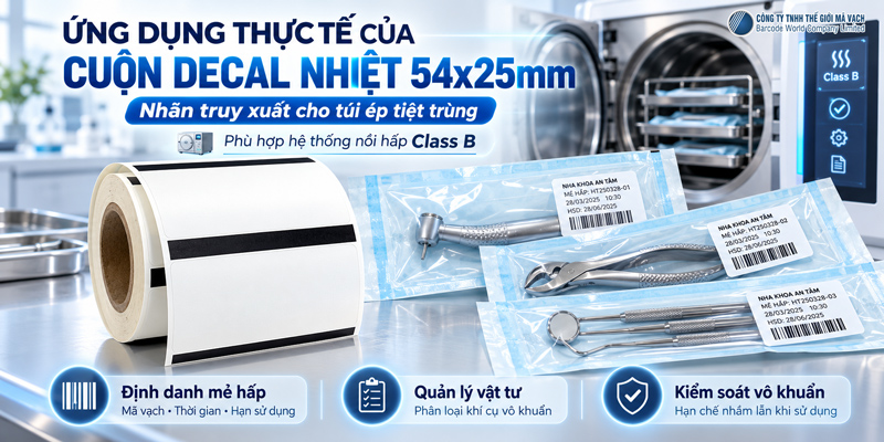 Ứng dụng decal cảm nhiệt 54x25mm cuộn 8m Ứng dụng decal cảm nhiệt 54x25mm cuộn 8m