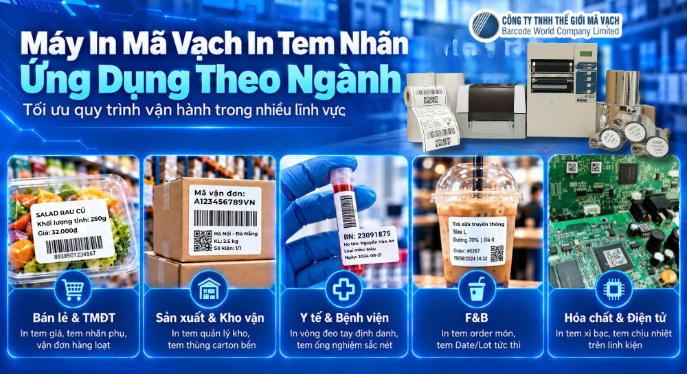 Ứng dụng thực tế của máy in tem nhãn mã vạch trong doanh nghiệp