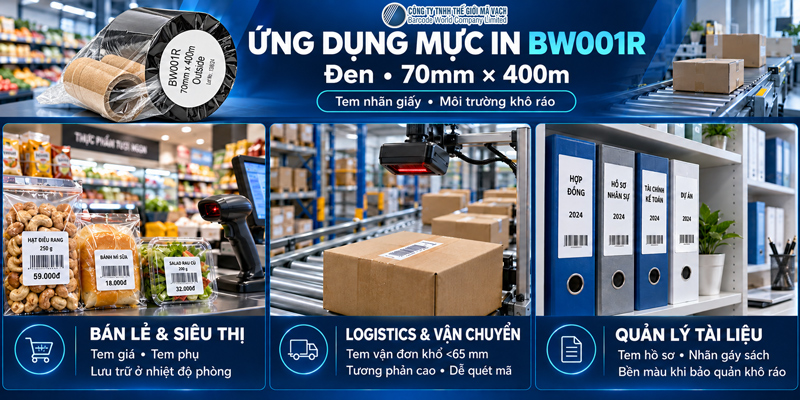 Ứng dụng thực tế của mực in wax BW001R 70mmx400m Ứng dụng thực tế của mực in wax BW001R 70mmx400m