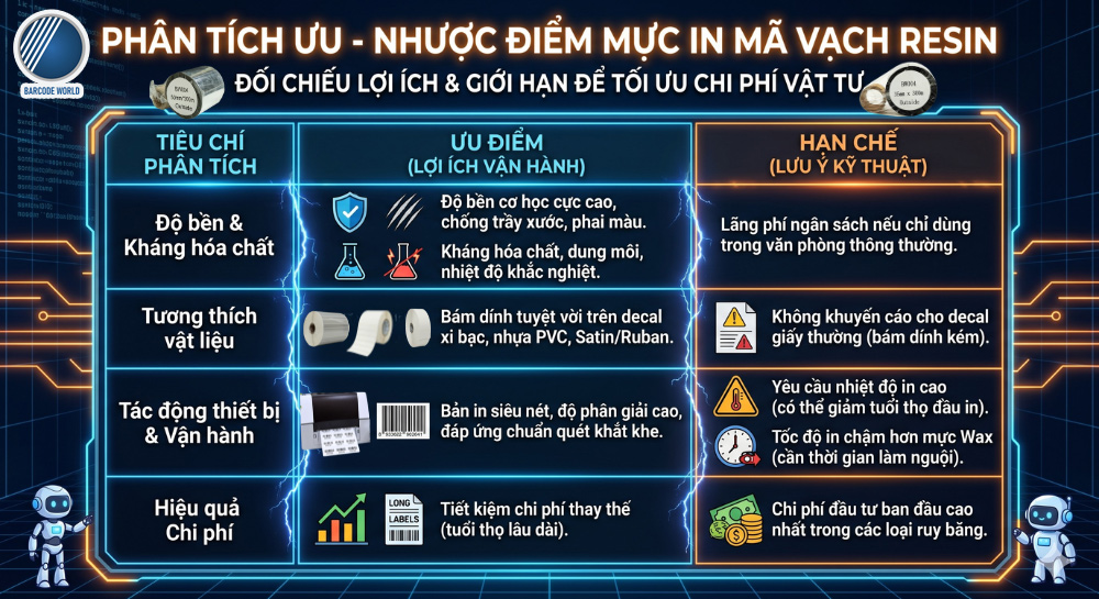 Ưu nhược điểm mực in mã vạch Resin Ưu nhược điểm mực in mã vạch Resin