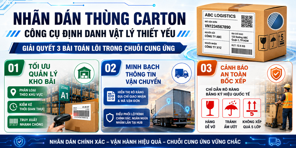 Nhãn dán thùng carton giải pháp chuỗi cung ứng toàn diện Nhãn dán thùng carton giải pháp chuỗi cung ứng toàn diện